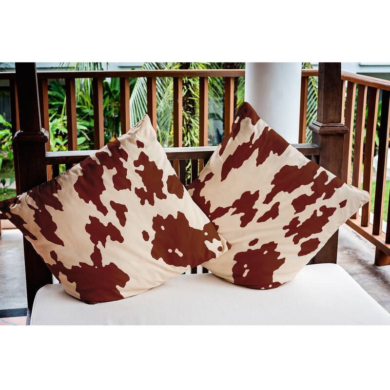 Moo Print Indoor/Outdoor Throw Pillow