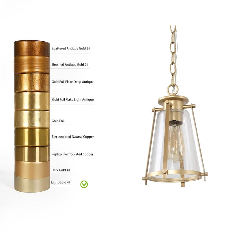 Modern 1-Light Gold Pendant Glass Kitchen Island Light for Dining Room