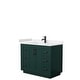 preview thumbnail 149 of 168, Miranda Single Vanity Set, Cultured Marble Top, No Mirror 42-Inch Single - Green, Black Trim, Carrara Cultured Marble Top