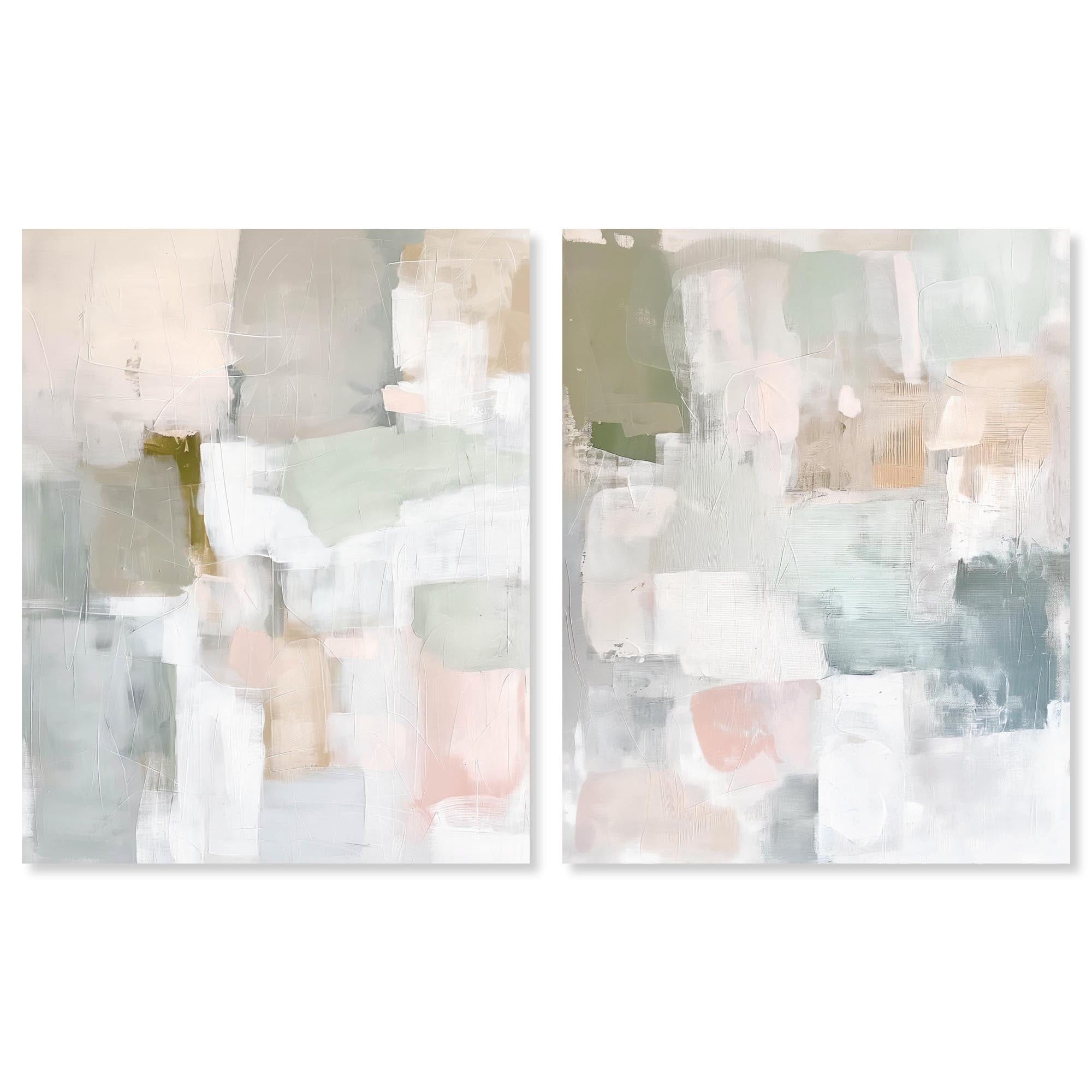 Serene Abstract Duo Abstract Wall Art Set Canvas Print by Art Remedy