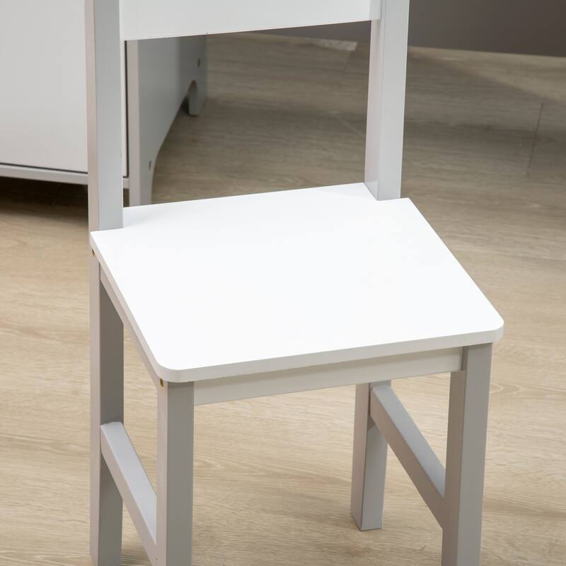 Kids Writing Desk with Whiteboard, Storage Cabinet, and Posture-Friendly Chair, Ideal for Arts, Crafts, and Homework