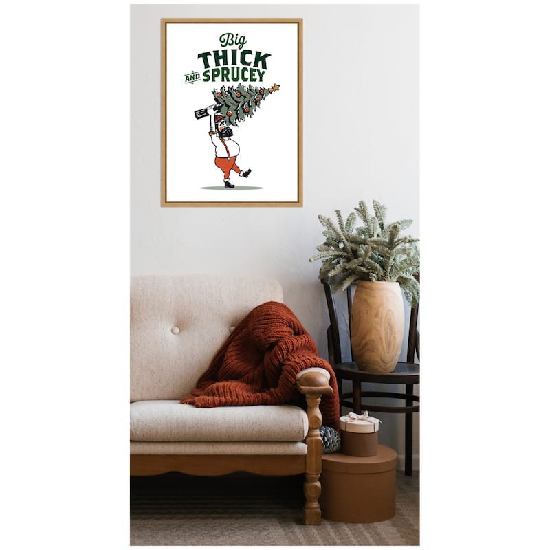 Kate and Laurel Sylvie Framed Canvas Thick and Sprucey by The Whiskey Ginger