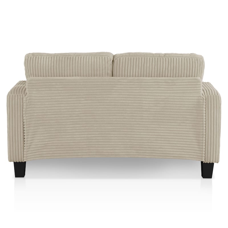 DH BASIC Modern Chenille Loveseat with Cup Holders and Side Pockets by Denhour