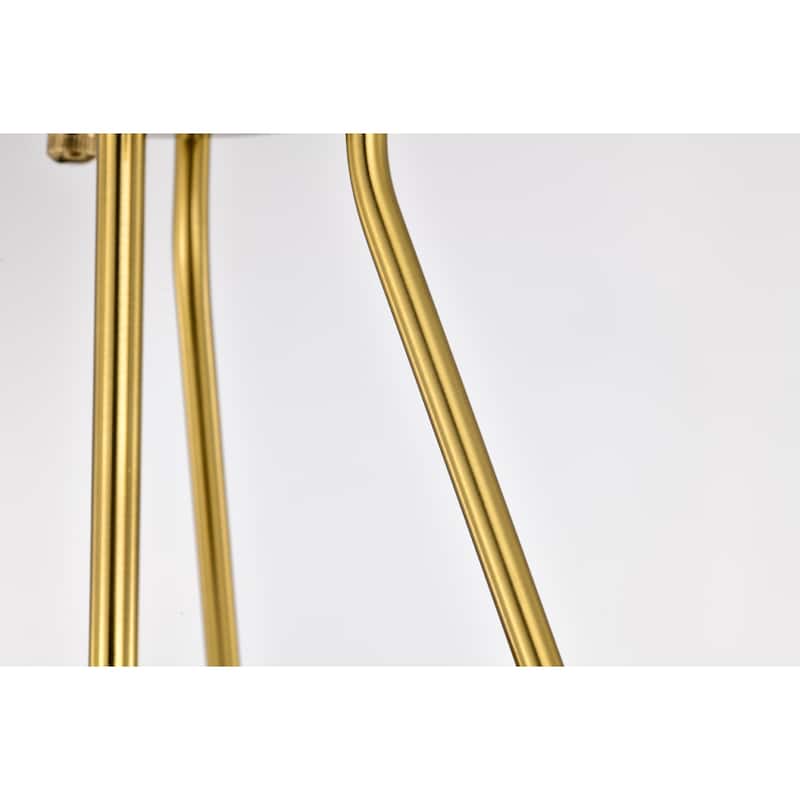 Brass Contemporary Semi-Flushmount Ceiling Lamp Metal with Frosted Globe
