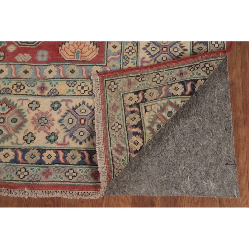 Traditional Red Kazak Area Rug Hand-Knotted Wool Carpet - 8'1" x 9'11"