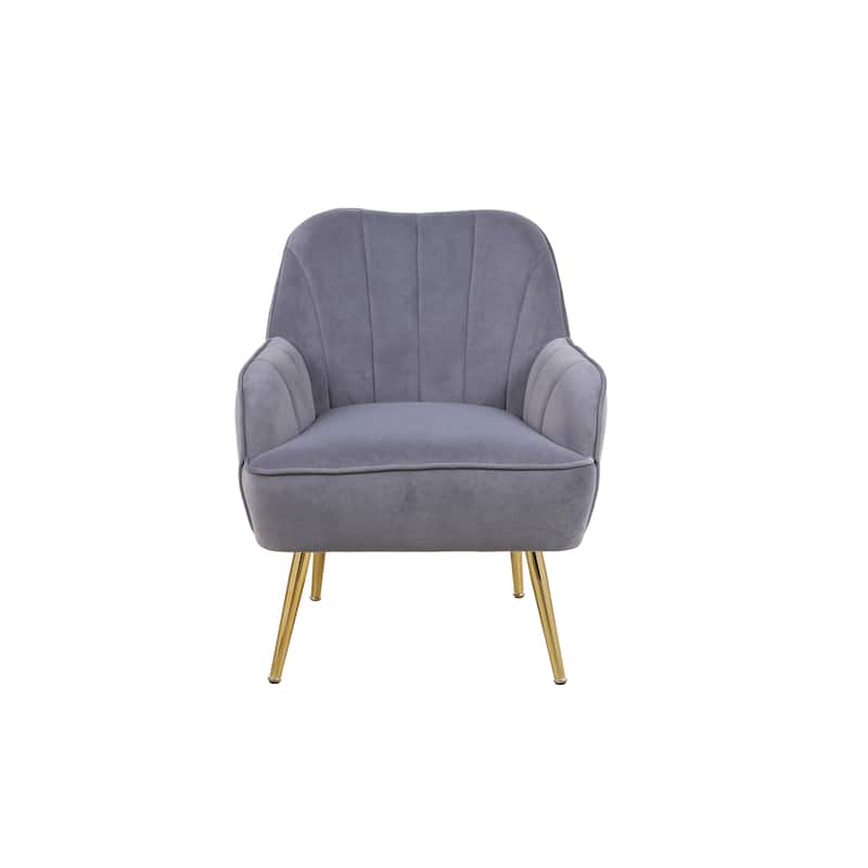 Mid Century Chair Grey Velvet Armchair Wingback Chairs Accent Chairs