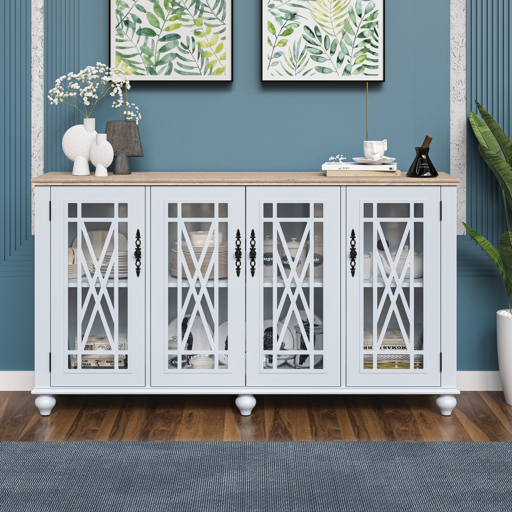 Rustic white shop buffet table