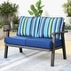 preview thumbnail 26 of 42, OVIOS Outdoor Steel Frame Bench Wicker Stripes Pattern Cushion Loveseat