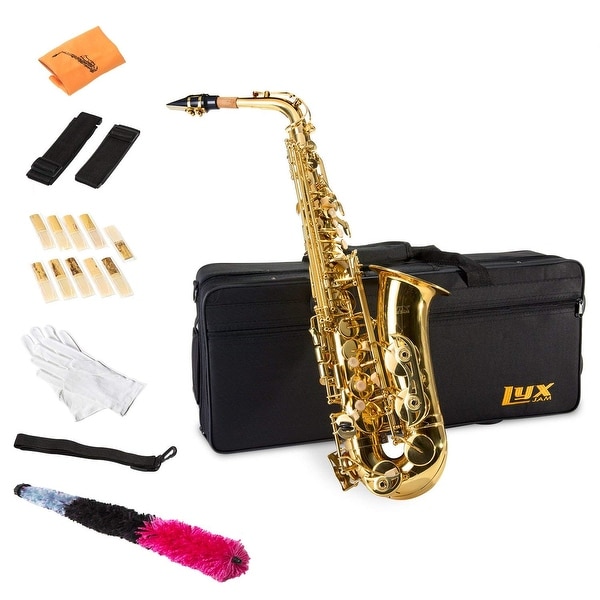 LyxJam Alto Saxophone – E Flat Brass Sax Beginners Kit