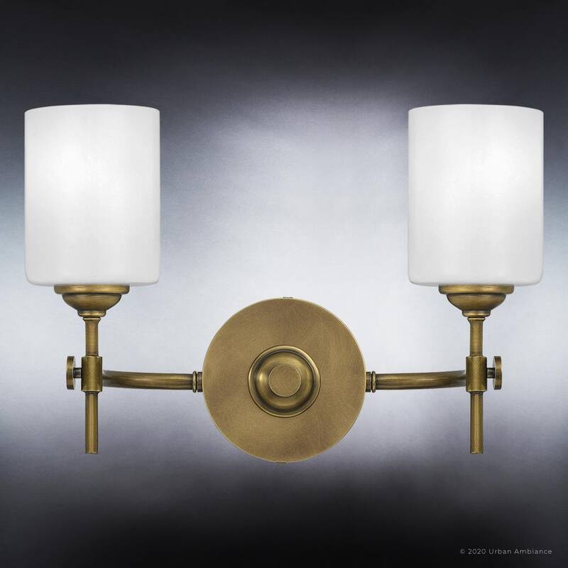 Luxury Mid-Century Modern Bath Vanity Light, 10"H x 15"W, with Cosmopolitan Style, Rustic Brass, by Urban Ambiance