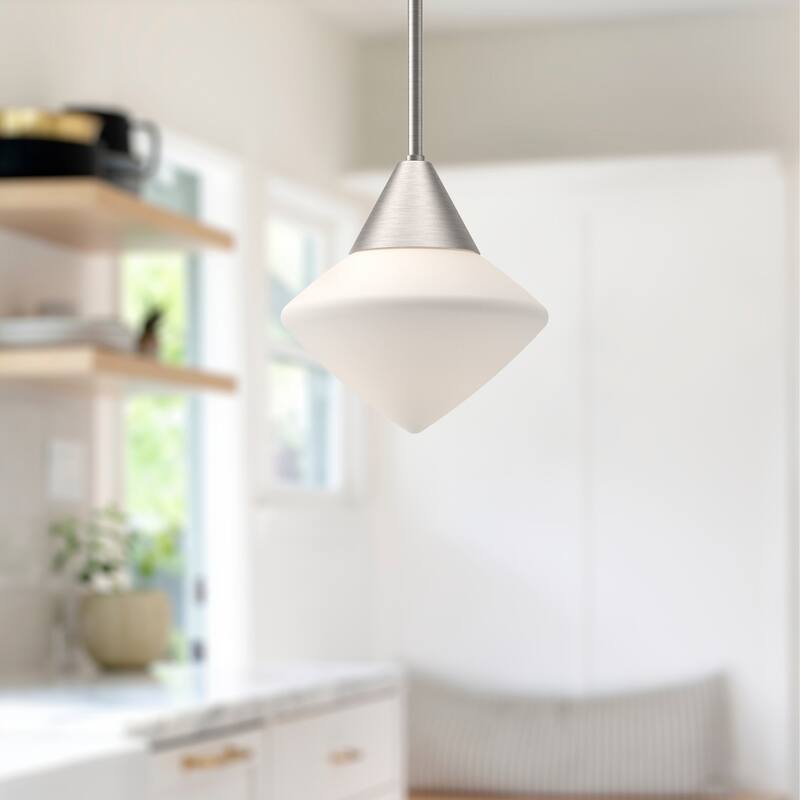 Alora Lighting PD537508OP Nora 8" Wide Mini Pendant with Opal Glass