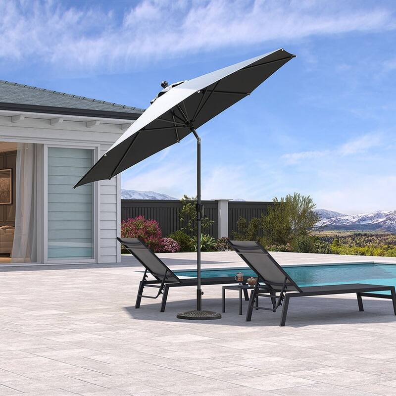 PURPLE LEAF Heavy-duty Crank and Tilt Table Umbrella Outdoor Patio Market Umbrella