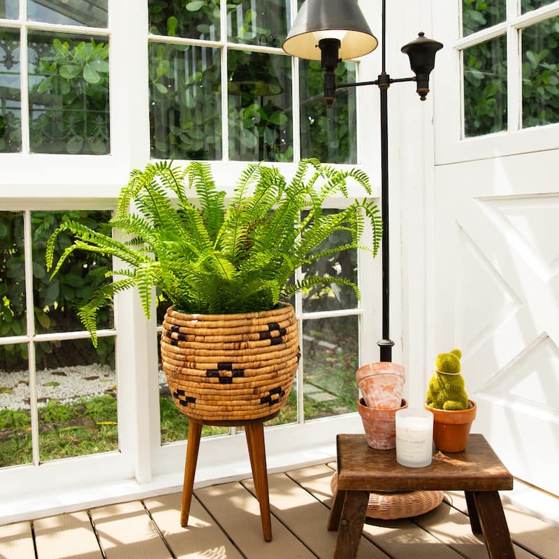 27-in UV Resistant Artificial Boston Fern Plant (Indoor/Outdoor) - Green
