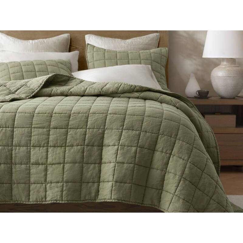 Harbor House French Flax Linen Garment Washed Quilt Set