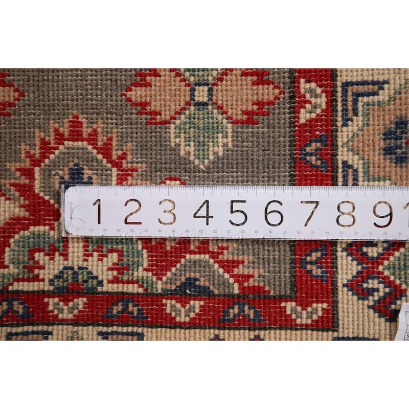 Geometric Kazak Oriental Runner Rug Handmade Wool Carpet - 2'1" x 19'2"