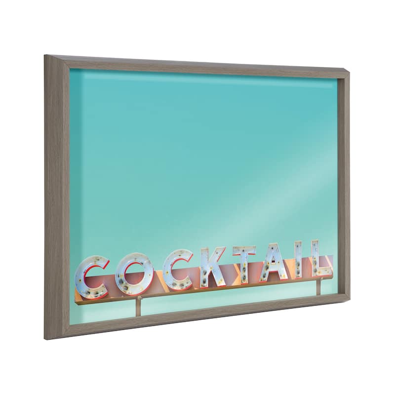 Kate and Laurel Cocktail Hour Glass by Robert Cadloff of Bomobob - 18x24 - Grey