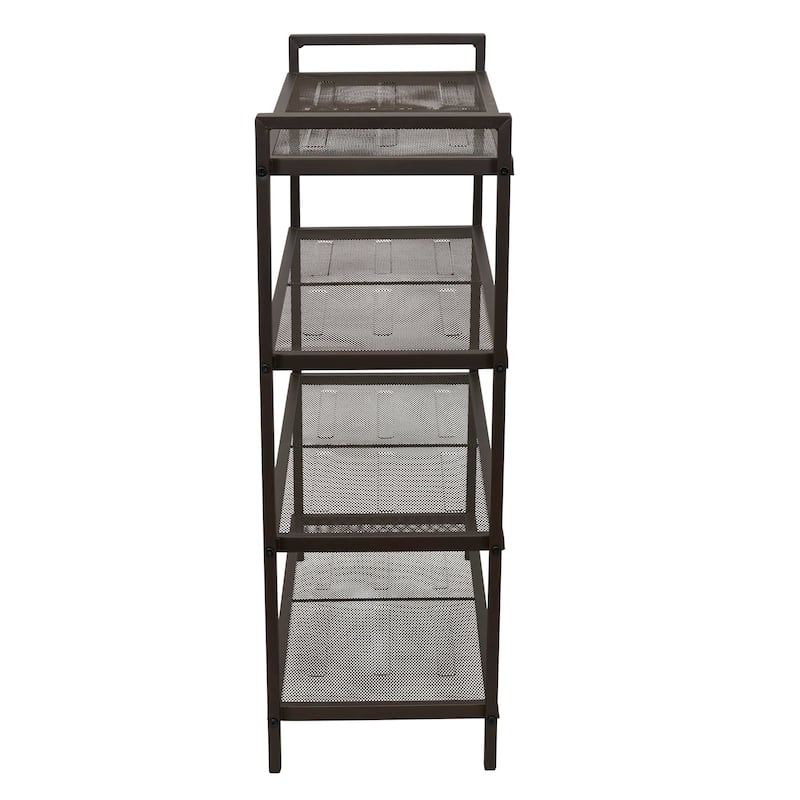 Household Essentials 4-Tier Metal Shoe Rack - 11.0"L x 26.7"W x 32.0"H