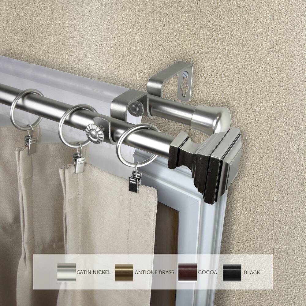 InStyleDesign Saturnino Adjustable Double Curtain Rod 13/16 inch dia.
