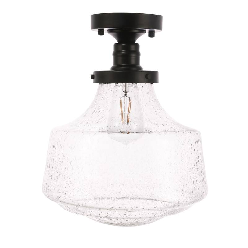 Klyle 1-Light Clear Bubble Glass Flush mount