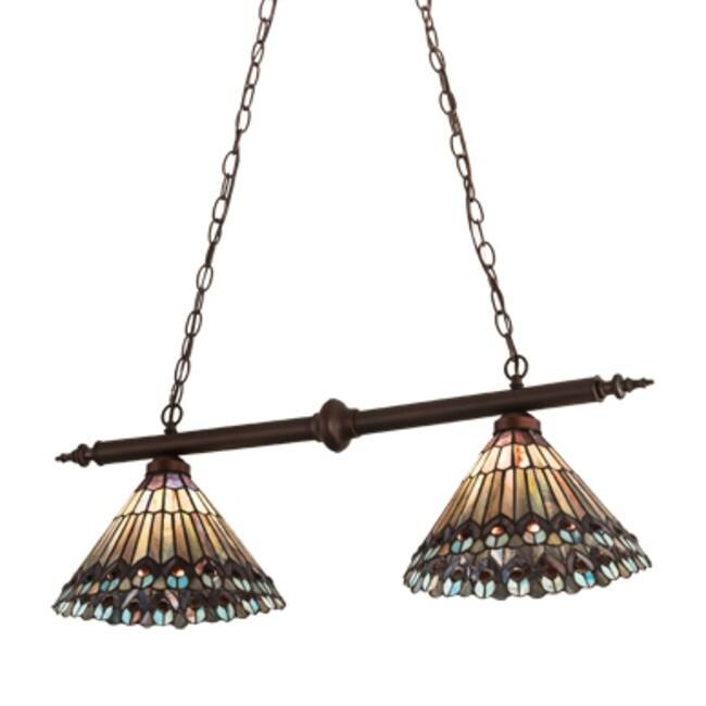 Meyda Tiffany 195518 2 Light 34" Wide Linear Pendant - Mahogany Bronze