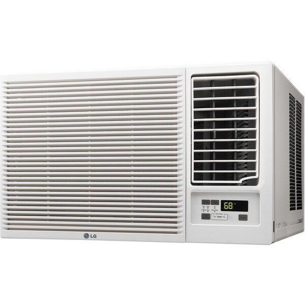 LG 23,000 BTU 230V Window-Mounted Air Conditioner with 11,600 BTU Supplemental Heat Function. Opens flyout.