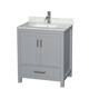 Option Gray / White Carrara Marble Top