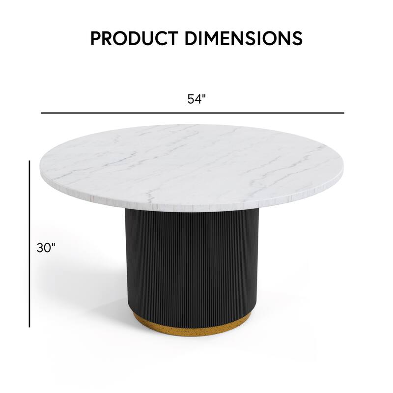 Furniture of America Torin Modern 5-Piece White Marble Top Round Dining Set with Swivel Chairs