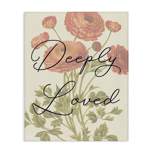 Stupell Deeply Loved with Marigold Canvas Wall Art Design By Daphne ...