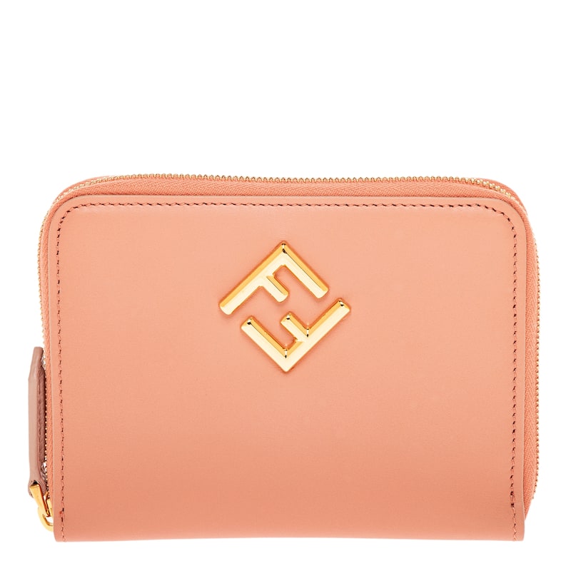 Fendi FF Diamond Medium Zip Around Wallet - Pink