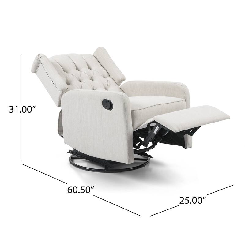 Mohaven Contemporary Tufted Wingback Swivel Recliner by Christopher Knight Home
