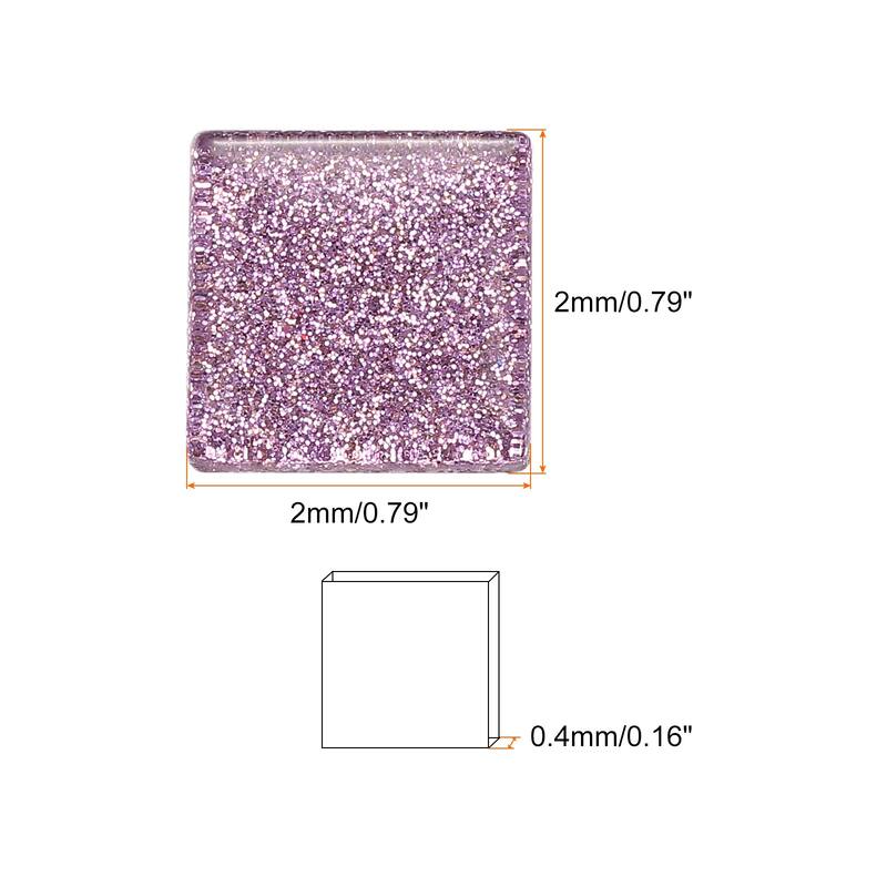 Mosaic Tiles, Glass Tiles 2 x 2cm for DIY Crafts, 50pcs 200g - Lilac