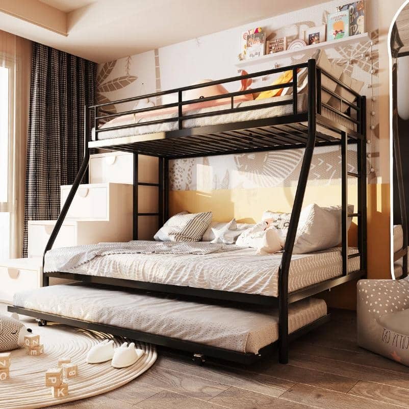 Standard Metal Bunk Bed - Bed Frame for Kids, Teens & Guest Rooms