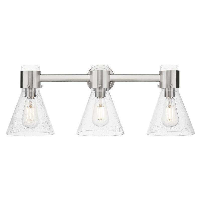 Innovations Lighting 464-3W-G464C-7SDY Lawton Cone 3 Light 24" Wide - Satin Nickel