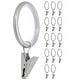 preview thumbnail 9 of 24, Meriville Drapery Curtain Rings with Clip - 1.5-Inch Inner Diameter with insert Pewter - Set  of 14