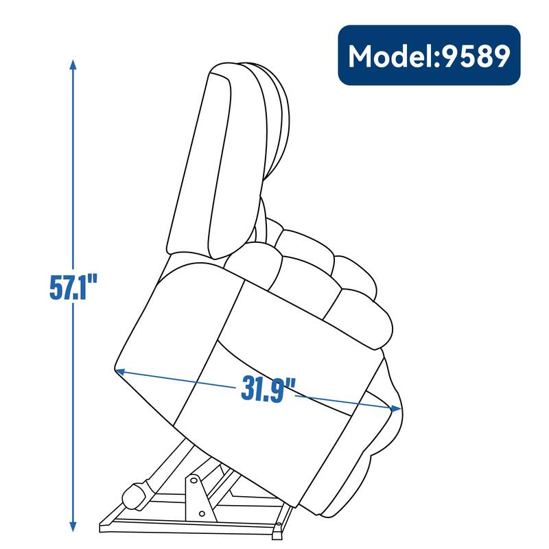 Dual Motor Heat Massage Infinite Position Electric Power Lift Recliners with Power-Remote, Medium-firm and Heavy Duty
