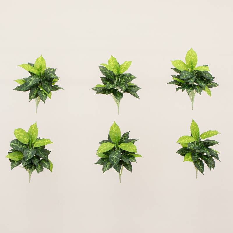 19" Artificial Dieffenbachia Plant - Set of 6 - Green