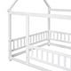 preview thumbnail 44 of 43, Floor Wooden Bed with House Roof Frame and Fence Guardrails