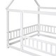 preview thumbnail 26 of 24, Full Wood Size Floor Bed with Frame, Platform Bed with Guardrails,House Roof