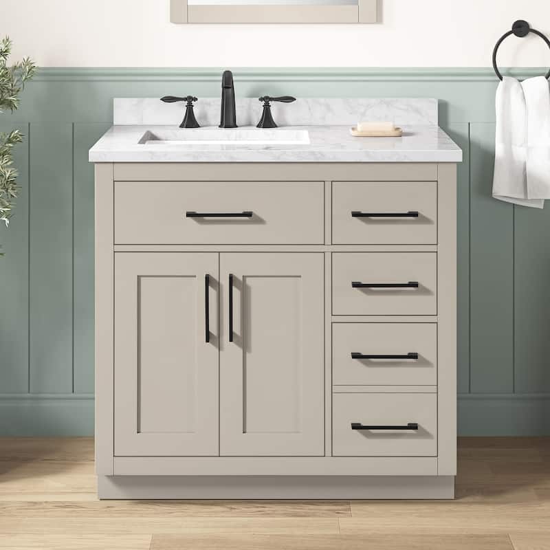 Athea Bathroom Vanity with White Engineered Marble Top