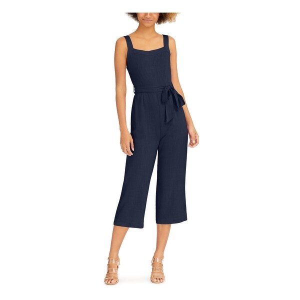 LOST + WANDER Navy Sleeveless Cropped Jumpsuit M - Overstock - 33706643