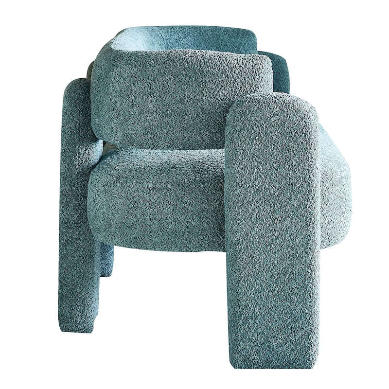 Stylish Boucle Sofa with High-Density Foam & Easy Assembly - 700 lbs Capacity
