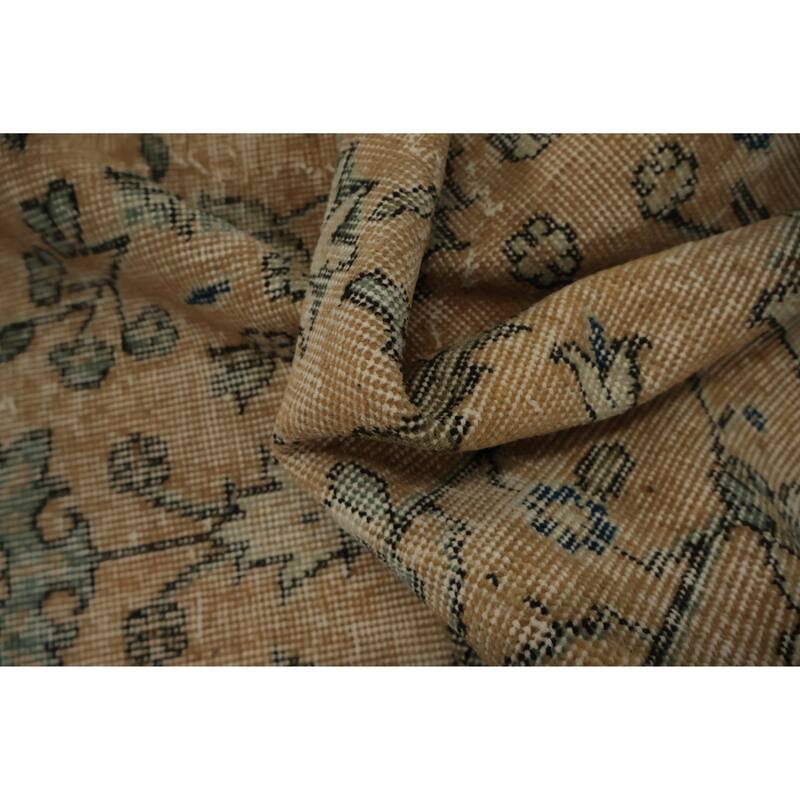 Hand Knotted Oriental 100% Wool Carpet Transitional Floral Oranges & Rust Anatolian Area Rug - 7' 2'' X 3' 8''