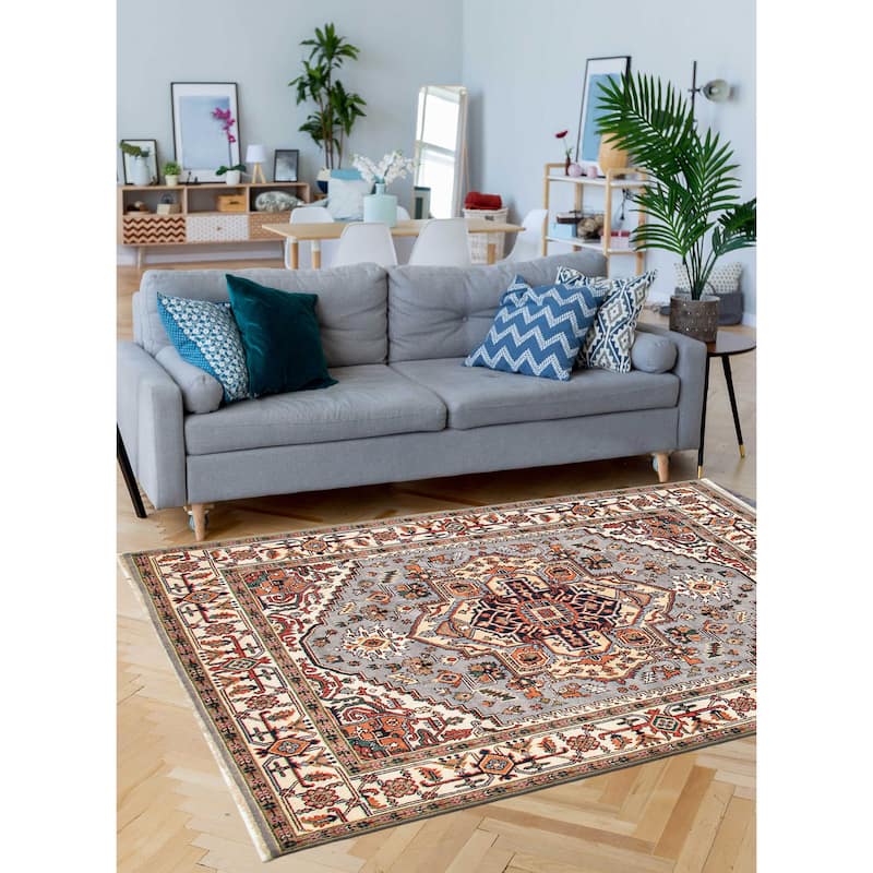 ECARPETGALLERY Hand-knotted Serapi Heritage Grey Wool Rug - 8'0 x 9'11