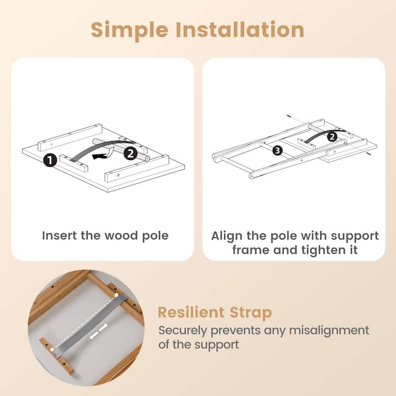 Gymax Folding TV Tray Tables Set of 2 Bamboo Snack Table for Small
