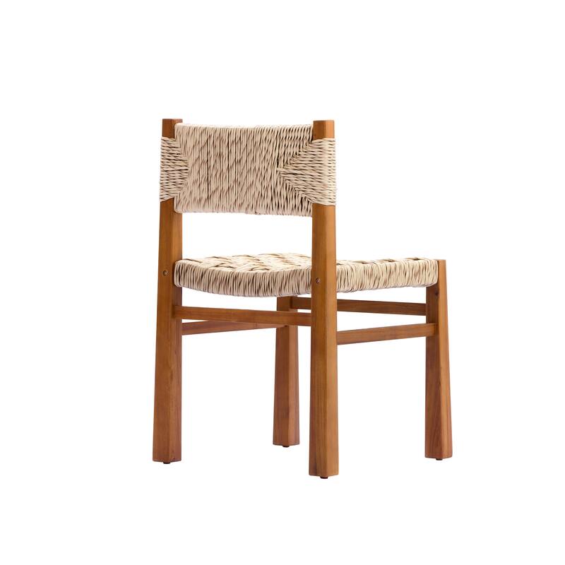 Christopher Knight Home - 7-Piece Acacia Wood Outdoor Dining Table Set with Wicker Dining Chairs and 79" Expandable Table