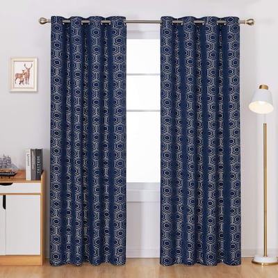 Foil Geometrical Pattern Curtains for Living Room