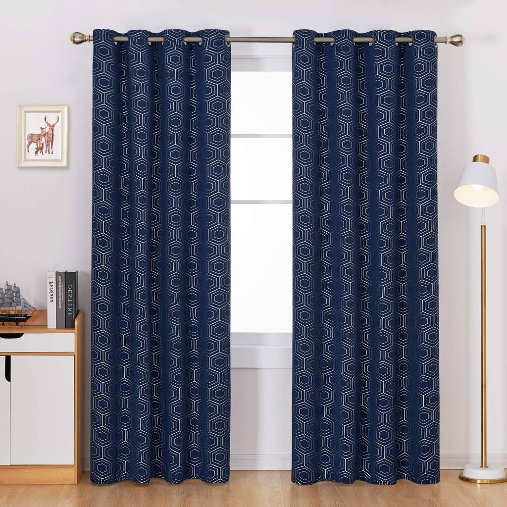 Foil Geometrical Pattern Curtains for Living Room