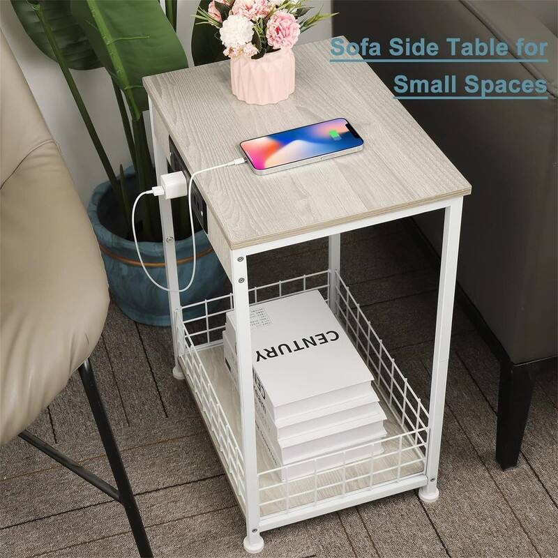 End Table with Charging Station