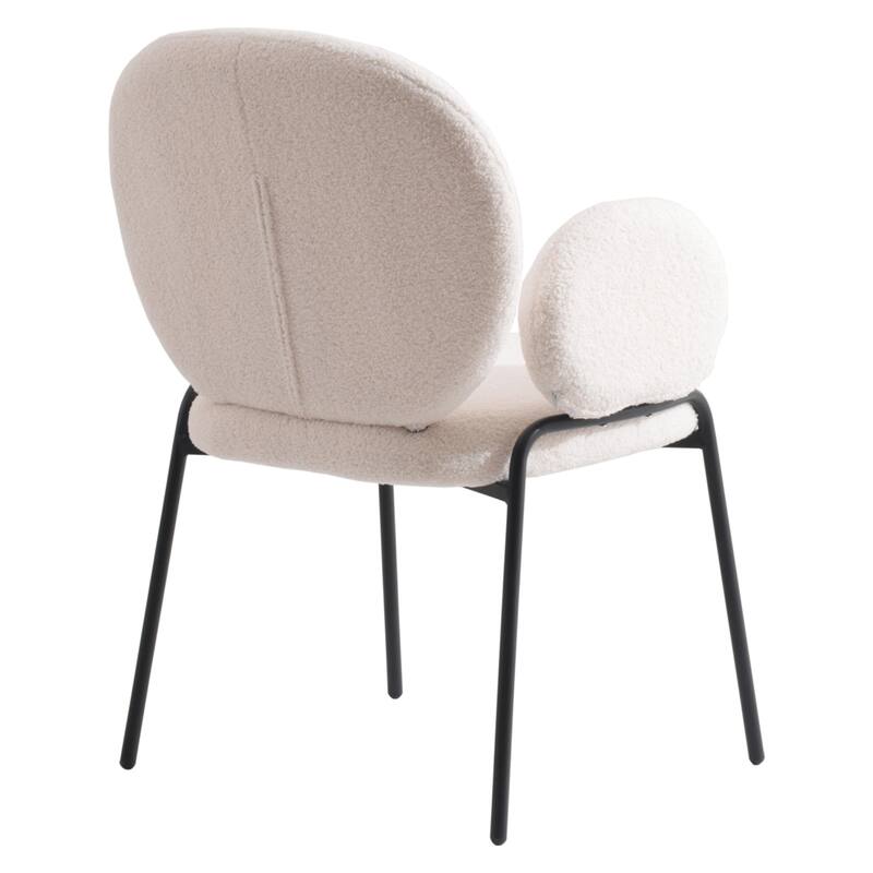 Celestial Boucle Upholstered Iron Dining Chairs Set of 4 by LeisureMod