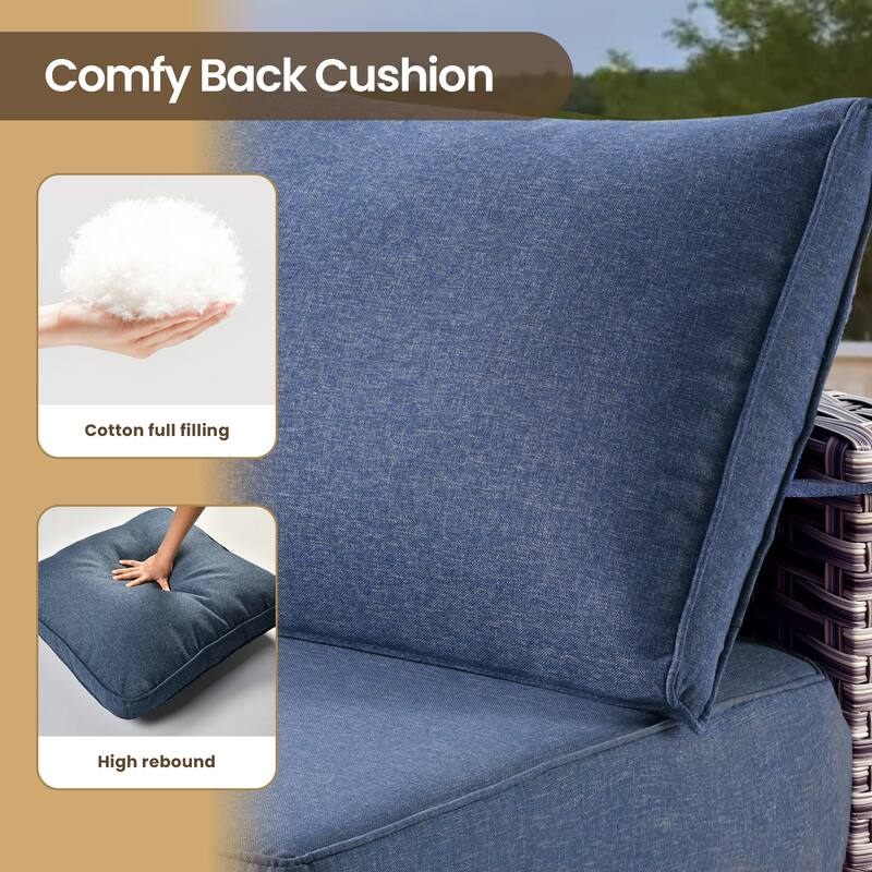 XIZZI 8-Piece Outdoor Wicker Furniture Sectional Swivel Chairs Set